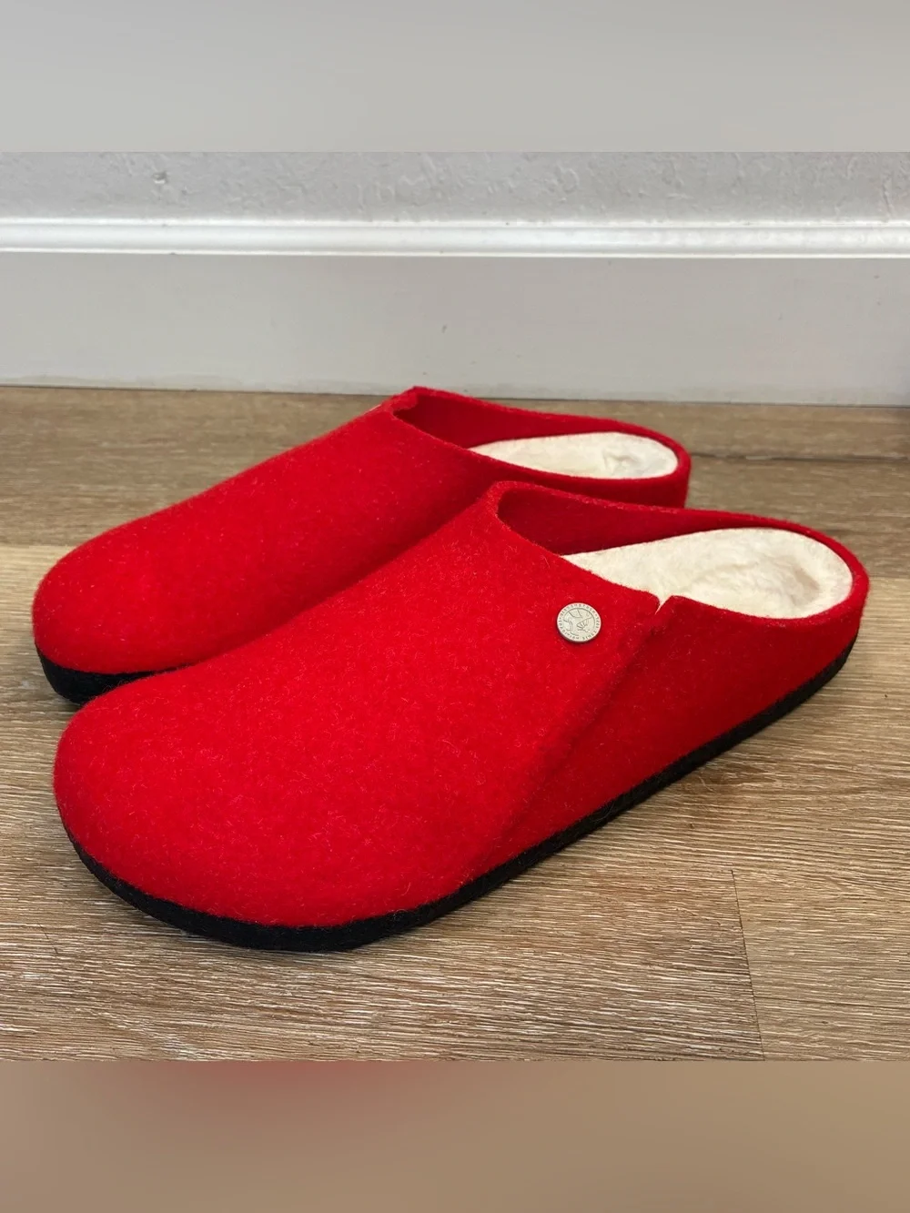 Birkenstock Zermatt Slippers Wool in The Vibrant Active Red Shoes US 12 EU 45